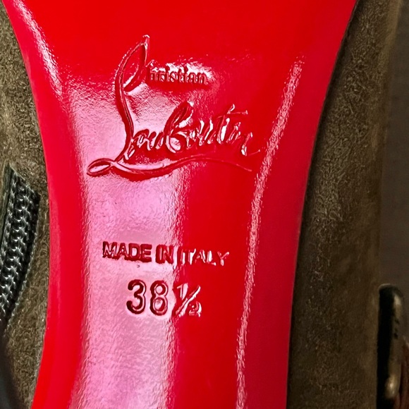 Christian Louboutin Canassone 100 Knee high Boots Cognac Olive Green Euro 38 - Picture 14 of 16